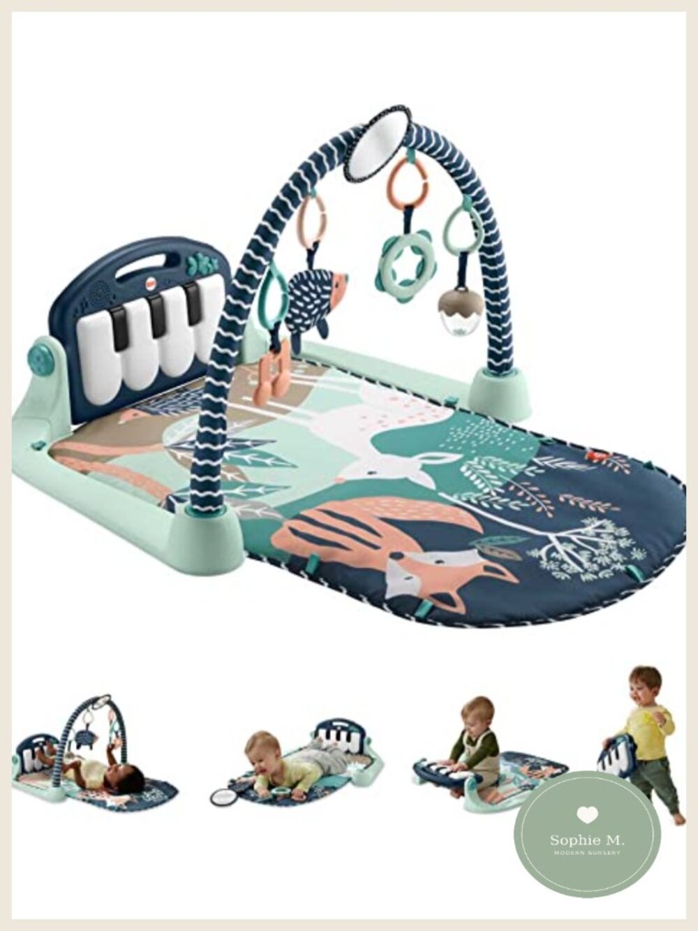Infant Kick & Play Piano Gym Activity Playmat Tummy Time Toy